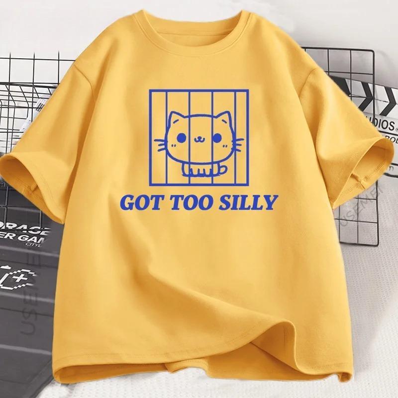 

Футболка Смешная футболка с кошкой для любителей питомцев Y2K Графическая футболка Женская одежда XXXL