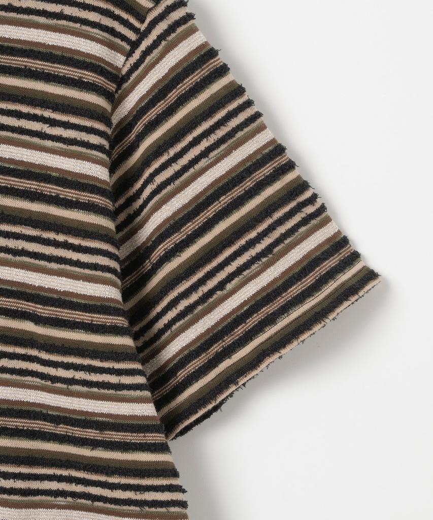 MILLO ARCHIVE Irregular Half Collar Knit [Khaki Brown]