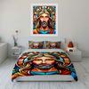 Stained-glass Jesus artwork. Bedding sets Duvet cover sets Duvet covers Pillowcases(1 * Duvet Cover 2 * Pillowcases without duvet insert)