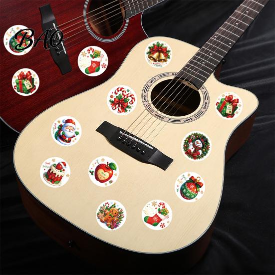 Self Adhesive Holiday Tags Christmas Round Stickers, Santa Claus Snowman And Gingerbread Patterns Print, Party Favor Labels Envelope Seals for