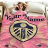 1PC Leeds United Custom Name Patterned Flannel Blanket Suitable For All Seasons for Home Decor Warmth and Comfort Gifts Holiday Present
