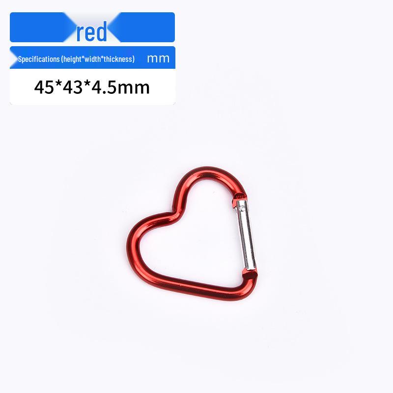 Mini Heart Shaped Carabiner Hook - Aluminum Outdoor Clothing Clip