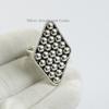 Sterling Silver Puffy Bead Ring: Adjustable Statement Band Ring