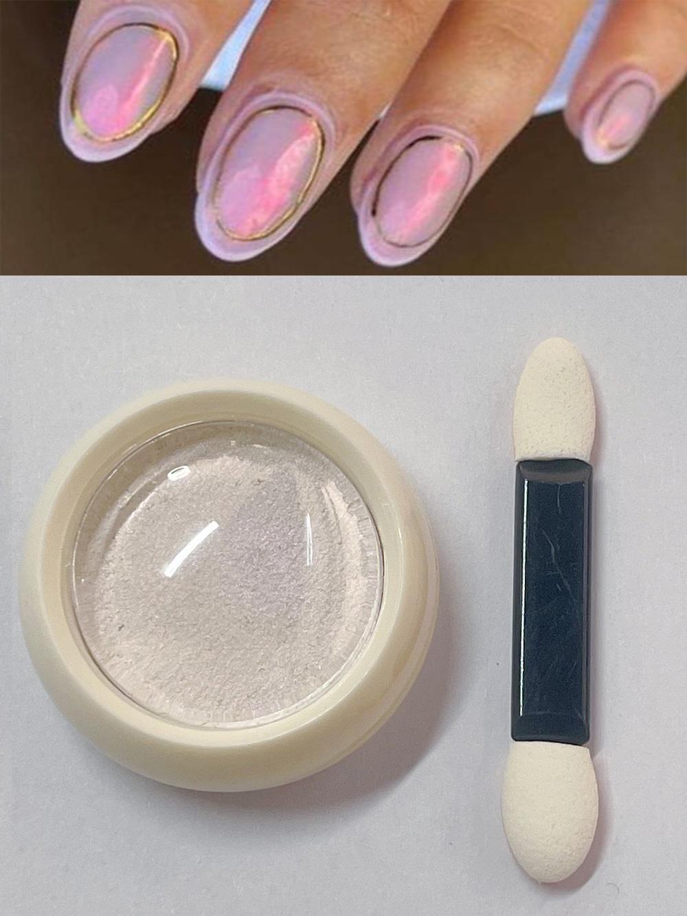 

2 г зеркальный эффект, порошок Aurora для ногтей, стойкий с кисточкой, однотонные хромированные украшения для маникюра