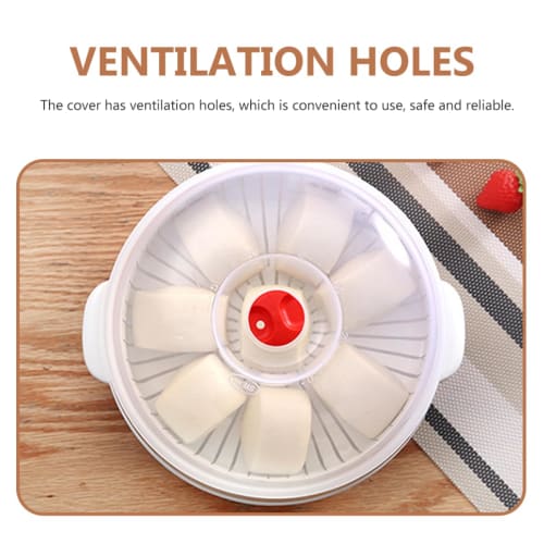 BEBEMOKO Microwave Steamer with Clear Lid, Steaming Plate for Even Food Heating, Water Retention Design, Kitchen Cookware