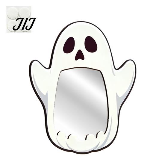 Kreative Feiertags-Wanddekorationen Halloween Holzdekorationsspiegel, Kürbis Geist Fledermaus Hexe Cartoon Spiegel Dekor, Spaß für Eingangsbereich Party, Festliches Zuhause