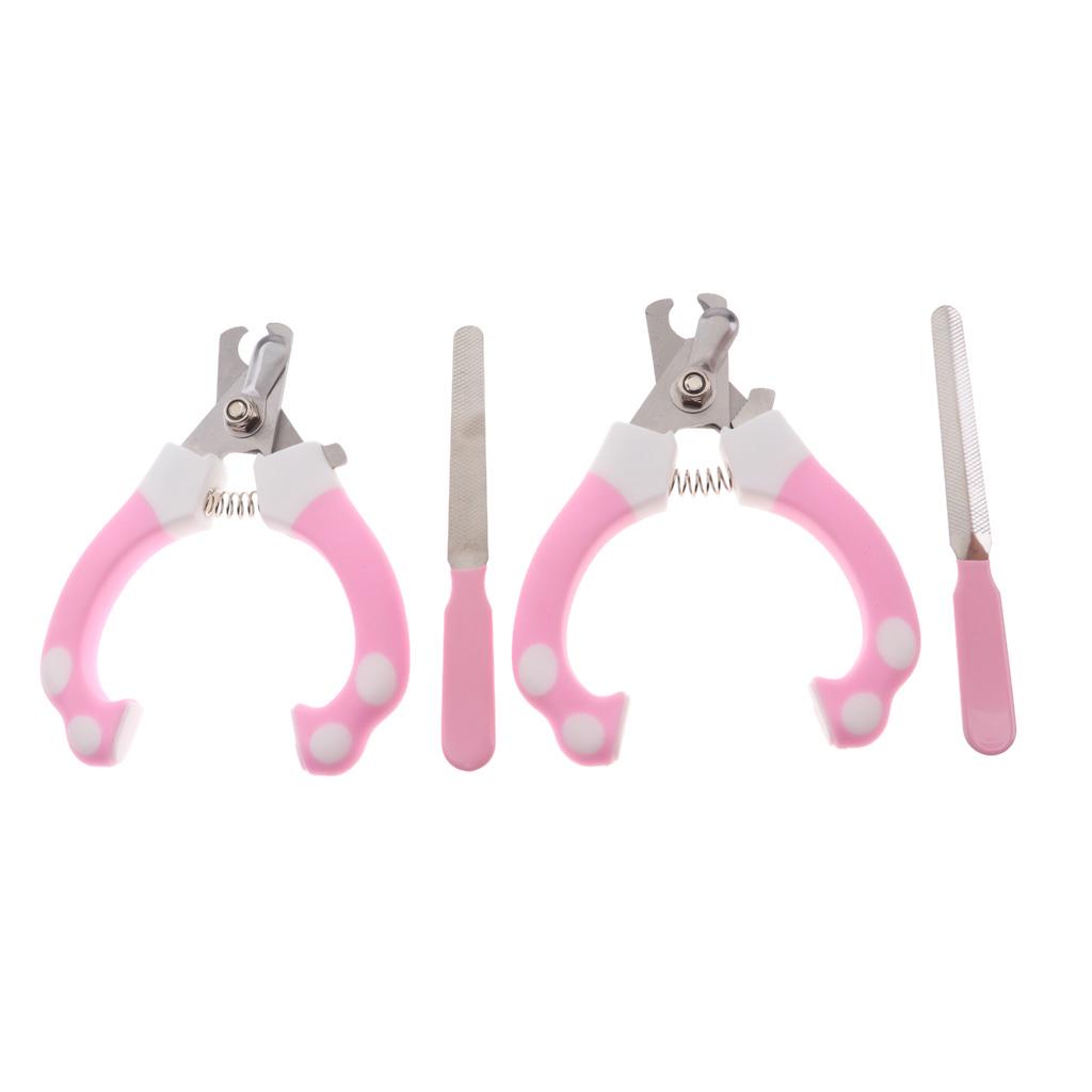 Buy 2 Sets of Stainless Steel Cat Dog Nail Clipper & Claw Grooming