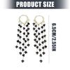 Practical Long Earrings Sparkling Crystals Fringe Design Slimming Comfortable Wear Alloy Texture for Various Event