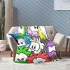 Club Penguin Rainbow Puffle Fleece Throw Blankets Community Game for Bedroom Knitted Blanket Travel Thin Portable Quilt