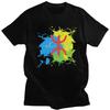 T-shirt Design Art Splash Drapeau Amazigh pour Hommes Manches Courtes T-shirt de Loisirs Fier de son Héritage Berbère T-shirts Tifinagh Coton Pur