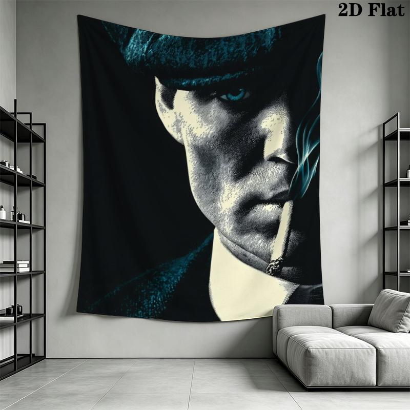 Thomas Shelby Wall Tapestry Aesthetic Wall Hanging Printed Fabric Blanket Decorative Tapestries for Bedroom Living Room Home Decor