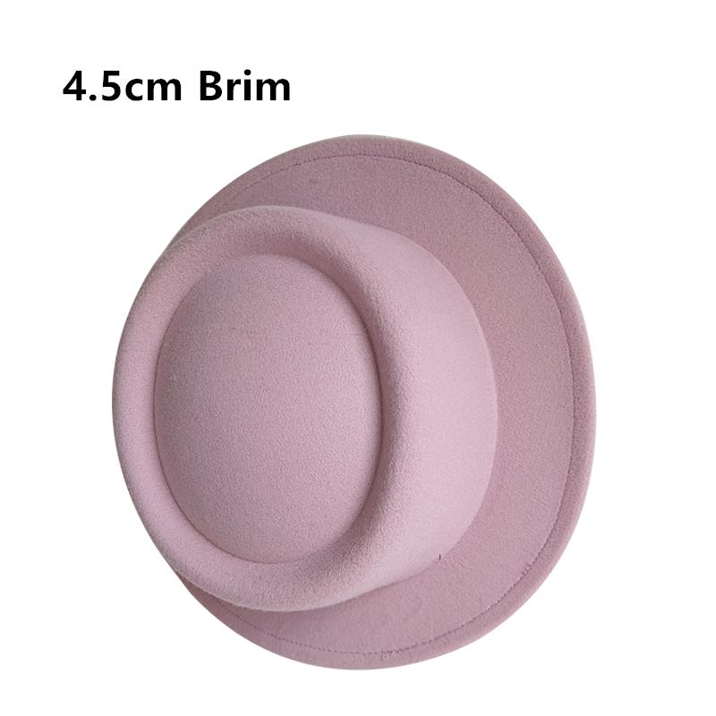 Klobouk Fedora 4,5 cm Tmavě purpurový Široký okraj Pánská móda Podzim/Zima Klobouk Pork Pie Svatba Dámský klobouk Gorras Para Hombres