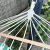 Large two-person garden hammock swing with spreader bars boho 150x200 with pillow