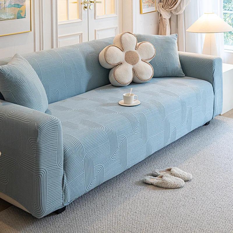 

Регулируемый эластичный чехол на диван, стрейч-чехол на сиденье дивана, жаккардовые чехлы для дивана для декора гостиной, нескользящий чехол, чехлы для дивана 145-185