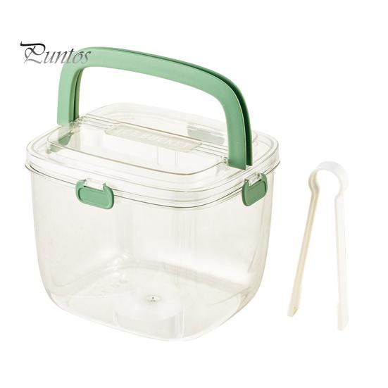 5 L Ice Bucket with Lid And Tongs Sealed Container for Parties Camping Barbecue Portable Wine Chiller Transparent Plastic Bin for Cocktail Freezer