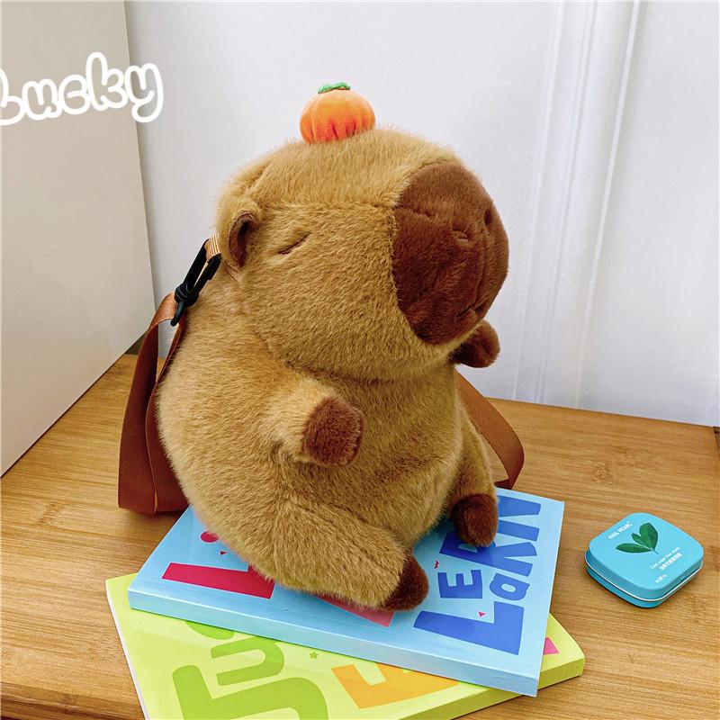 Baseball Backpack Capybara Cute Cartoon Stuffed Doll Backpack Soft Guinea Pig