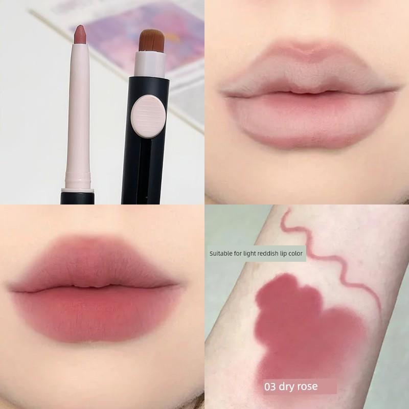 Double-Ended Lip Liner, Nude Flesh-Colored Multi-Purpose Pen, Long-Lasting Plump Lips, Natural Lipstick Pen, Waterproof and Non-Fading Lip Pen