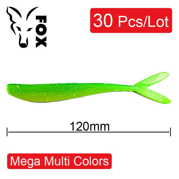 

FOX SLUG Soft Silicone Jigging Lure 120 мм. Набір приманок силіконових для риболовлі - 30 шт. упаковка 002-30 pcs