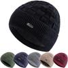 New Unisex Winter Hat Plush Fur Lined Warm Small Square Style Soft Beanie Hats For Men Women Thicken Ski Sports Knitted Hat
