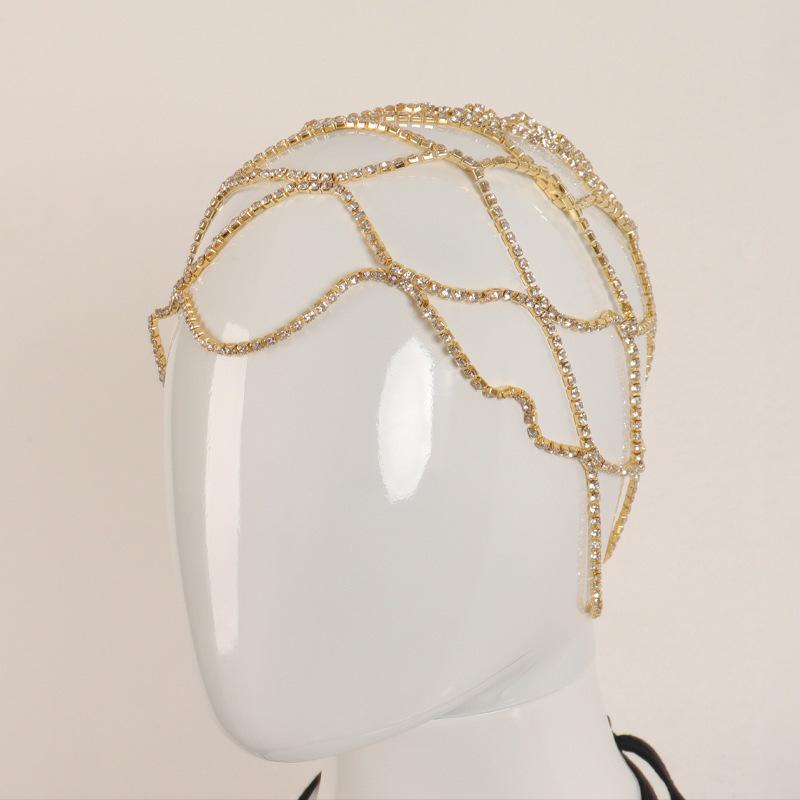 Rhinestone Bridal Forehead Chain Mesh Headpiece