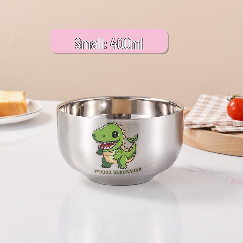 Children's Cartoon Zodiac Insulated Stainless Steel Bowl - Food Grade, Double Layer, Anti-Fall Design
