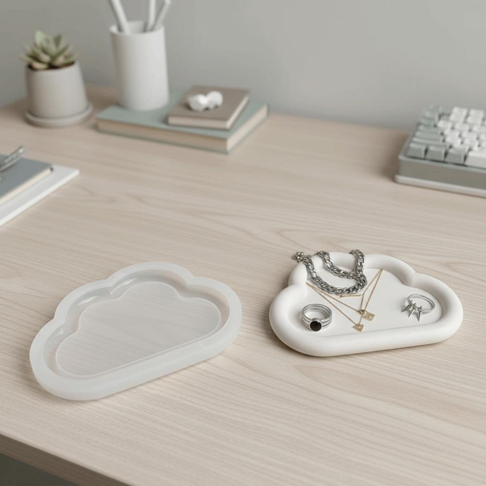 Bastelbedarf Silikon Silikonformen Herzform Blumenform Gipsform Weißes Aufbewahrungsfach Silikonform Schmuckaufbewahrungsplatte