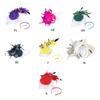 Girly Feather Fascinator Hat Hair Clip Banquet Party Headband for Teens Medieval Party Taking Photo Anti Slip Hairpin