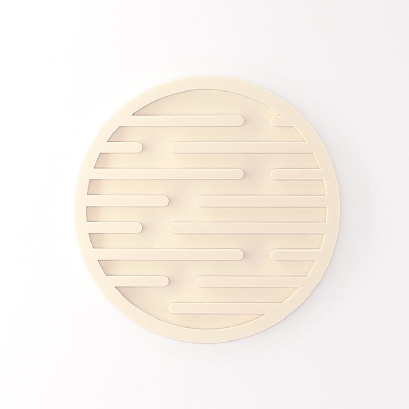 Round 10cm Silicone Coaster - Soft, Heat-Resistant, Marble Stripes, Water Draining