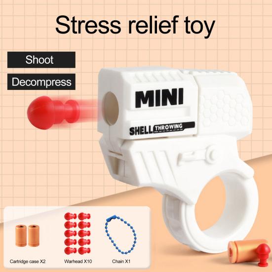 Shooter Spinner Ring Fidget Spielzeug mit 10 Weichgeschossen 2 Hülsen