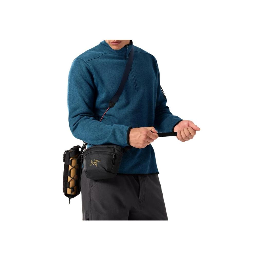 New Arcteryx Recycled Polyester Fanny Pack Crossbody Bag Regular Men's Black & Gold X00000923417