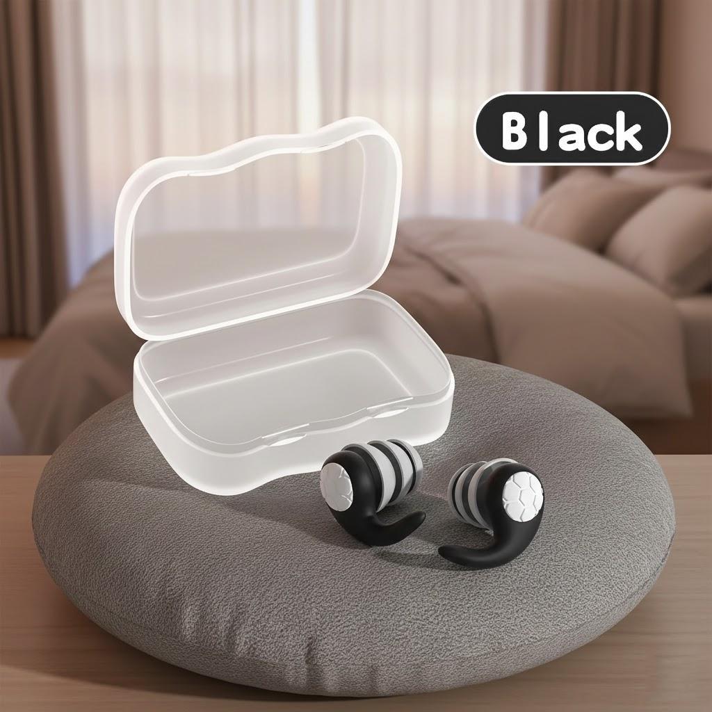 

Soft Silicone Earplugs 1 Pair Noise Cancelling Waterproof Comfortable Fit Sleep Swimming Silent Environment чёрный
