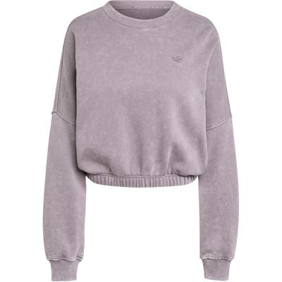 Originals Premium Essentials Prany Sweter z Okrągłym Dekoltem Luźny Krój Jednolity Kolor Długi Rękaw Krótki Damski sweter Shadow-Grey IY7397