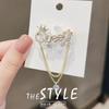 Trendy Rhinestone Crown Queen with Tassel Brooches Lapel Pins for Women Clothes Sweater Pin Accessories Jewelry Gifts