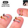 10 PZ Titanio ASTM F136 G23 Piercing Labret Anello Labbra Stud Orecchino CZ Orecchio Trago Cartilagine Helix Daith Pierc Gioielli 16/18/20g