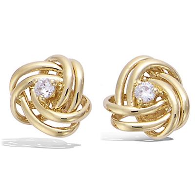 [P1235] - Gold-plated 'Harmonie' White Gold Earrings - 10 Mm