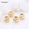 Messing 14K Gold Plated 2,5/3/4mm Runde Abstandshalter Perlen Schnittmuster Perlen Für DIY Schmuck Armband Halskette Herstellung Zubehör