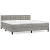 3141563 vidaXL Bed with Box Spring and Mattress Light Grey 200x200cm Velvet