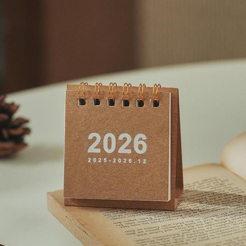 

2026 Mini Simple Desk Calendar Creative Coil Calendar Planner Portable Desktop Decoration Office Stationery Small Desk Calendar