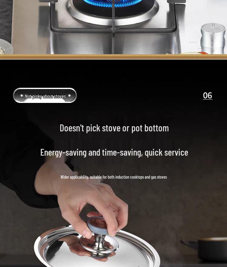 316 Stainless Steel Rivetless Stew Pot with Two-Layer Silicone, Large Capacity for Steaming and Simmering.
