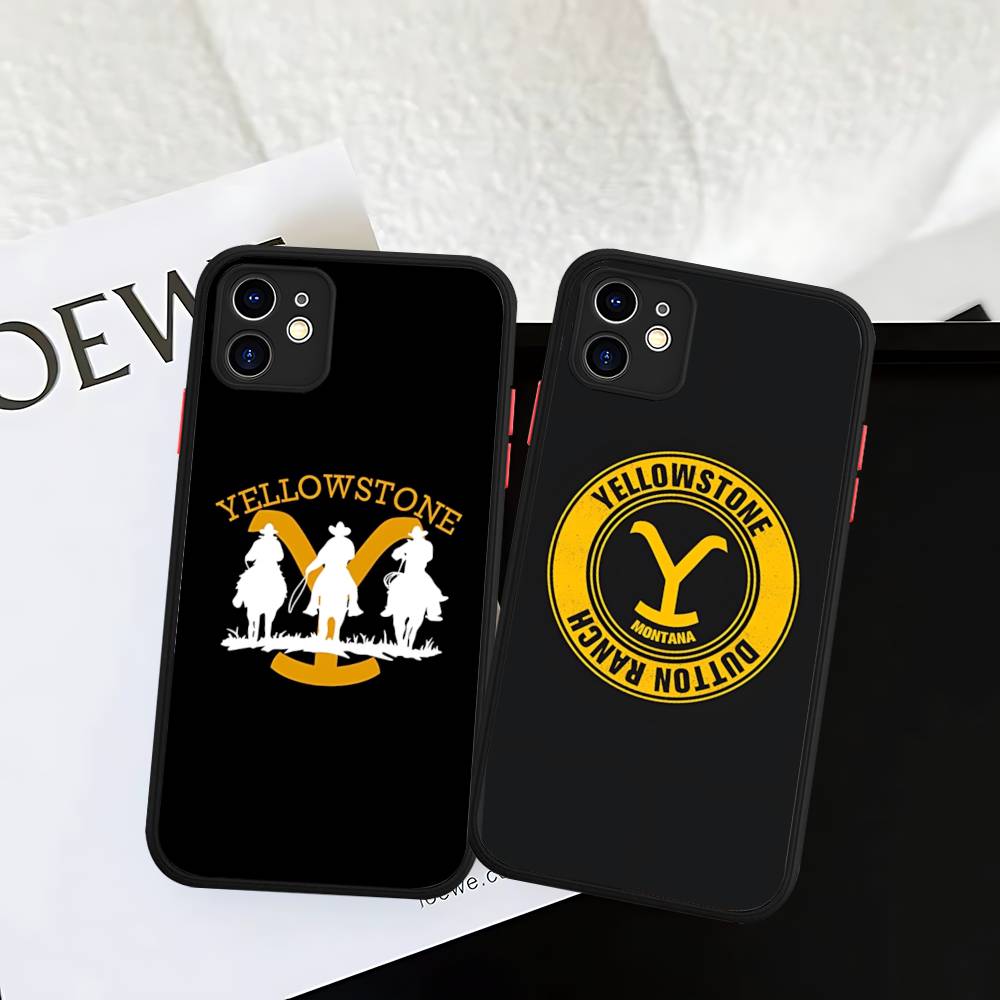 Tv Y-yellowstoneS Logo Silicone Case For IPhone 16 15 14 13 12 11 Pro Max Plus X XS MAX Shockproof Matte Cover
