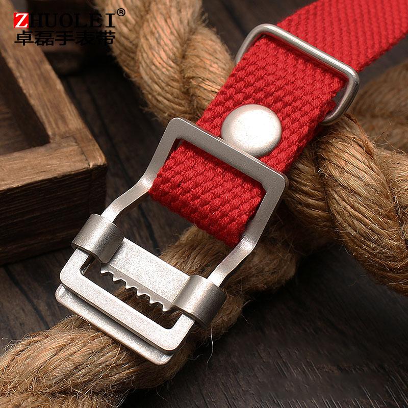 Metal buckle Braid Fabric watchBand 20mm 22mm For Rolex water ghost Hamilton Seiko tudor Omega Seamaster 300 canvas watch strap