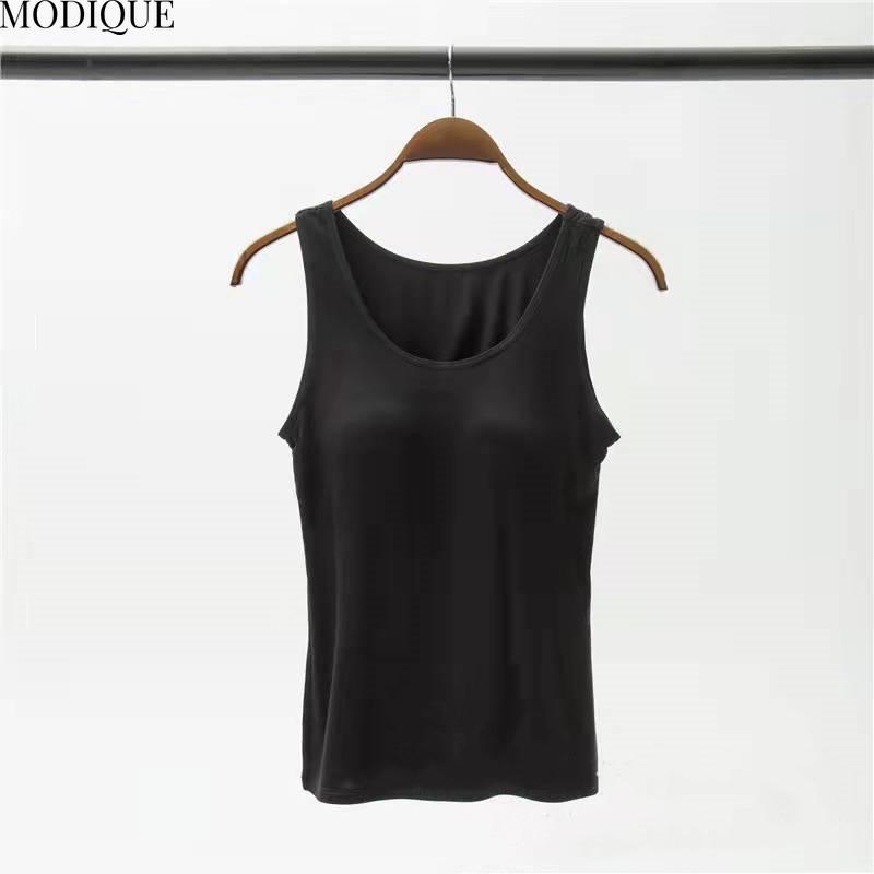 MODIQUE Maiou Casual de Damă cu Pad pentru Sân Fără Sârmă, Vestă cu Bretele, Cămașă de Bază, Mărimi Mari, Camișol, Lenjerie