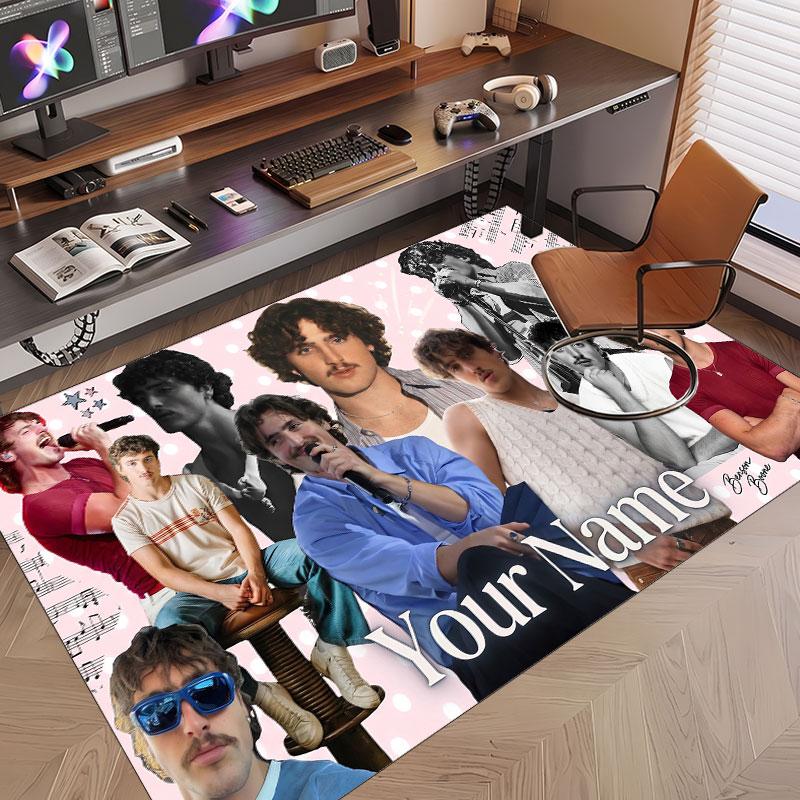 Custom Name Crystal Velvet Rug,Benson Boone Comfortable Anti Slip Floor Mat For Room Decoration