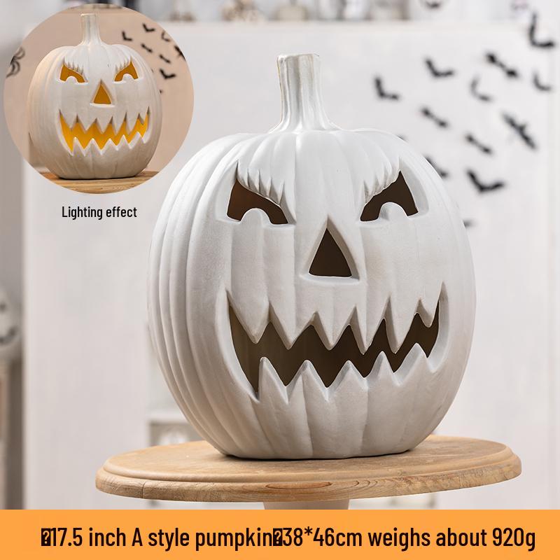 Luminous White Pumpkin Lantern: Large Halloween Decoration for Shopping Malls & Theme Events