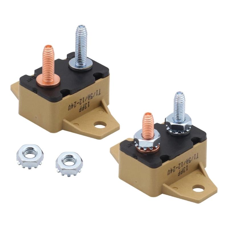 Auto Reset Breakers Overcurrent Protector 5A 12/24V Applications Plastic Winged Mounting Base With #10-32 Bolt Mounting