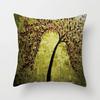 2D Flat Printed Peach Skin Pillow Cover Oil Painting Floral Tree Cushion Case Decorative Throw Pillowcase For Sofa Living Room