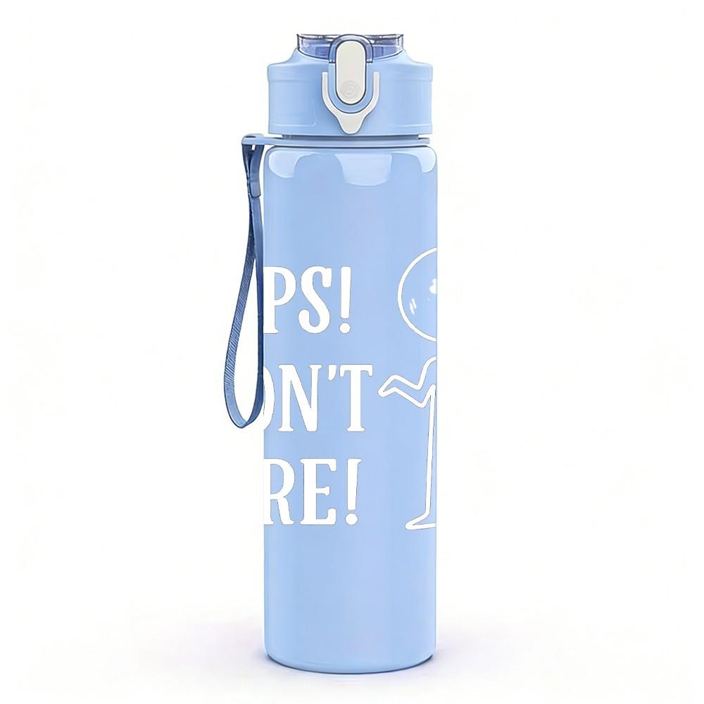 1PC Oops I Didnt Cactus Text 750ml Color Plastic Sports Water Bottle Leakproof Flip Straw Lid Suitable for Sports Office Home Use
