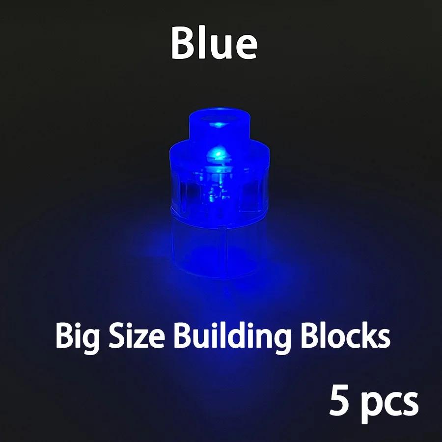 5Pcs Big Size Round LED Light Brick Luminous Lamp Accessories Flash Building Block Xmas Toy Lights Compatible With Leduo Brand
