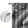 2pcs Brick Carving Printed Curtain for Home Decor - Rod Pocket Window Treatment for Bedroom, Office, Kitchen, Living Room