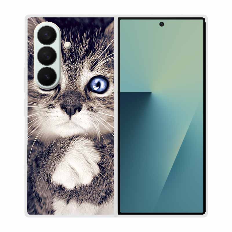 Coque For SAMSUNG Fold 7 5G Cases Animal Marble Clear Hard Phone Funda for Galaxy Z Fold7 5G Back Cover Zfold7 Transparent Shell